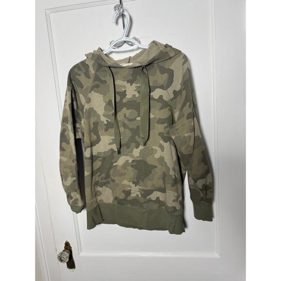 Hippie Rose Oversized Slouchy Green Camo Hoodie Sweatshirt Women's Small - Picture 1 of 7